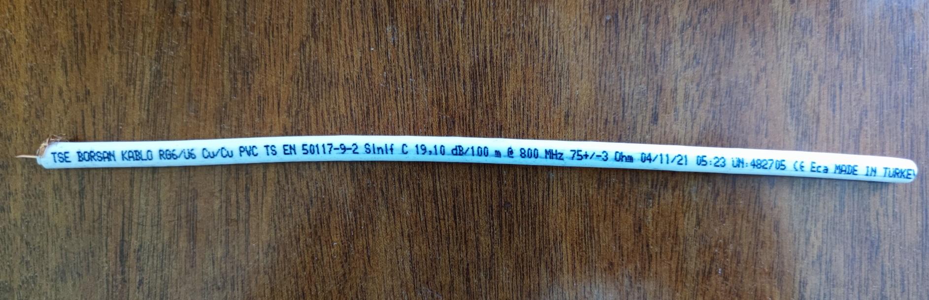 Кабель телевизионный Borsan RG-6U 1x1,01 медь в реальных условиях использования от пользователя Юрій.