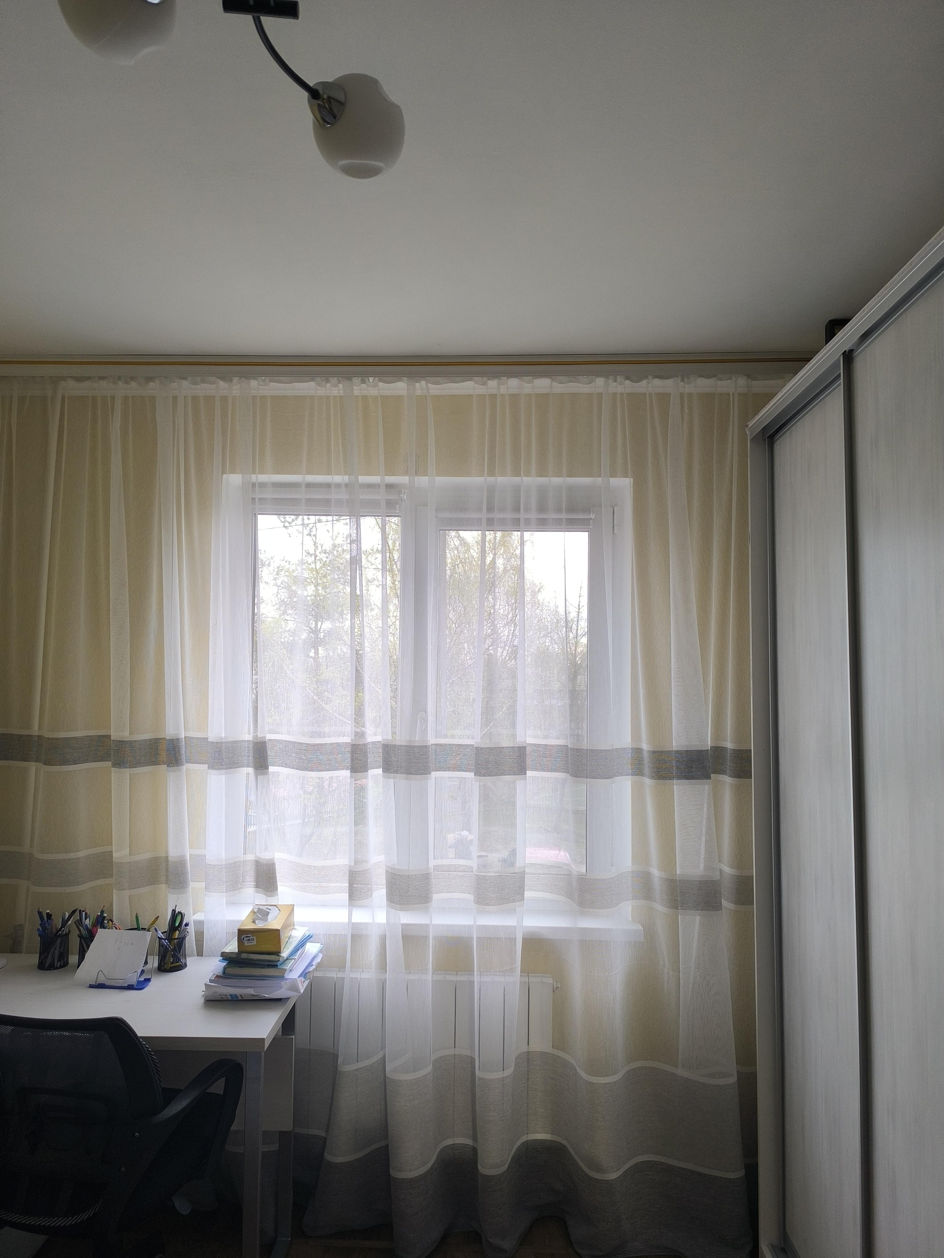 Тюль Лён с полоской Флорида 600x255 серый Декор-ін в реальных условиях использования от пользователя Тетяна.