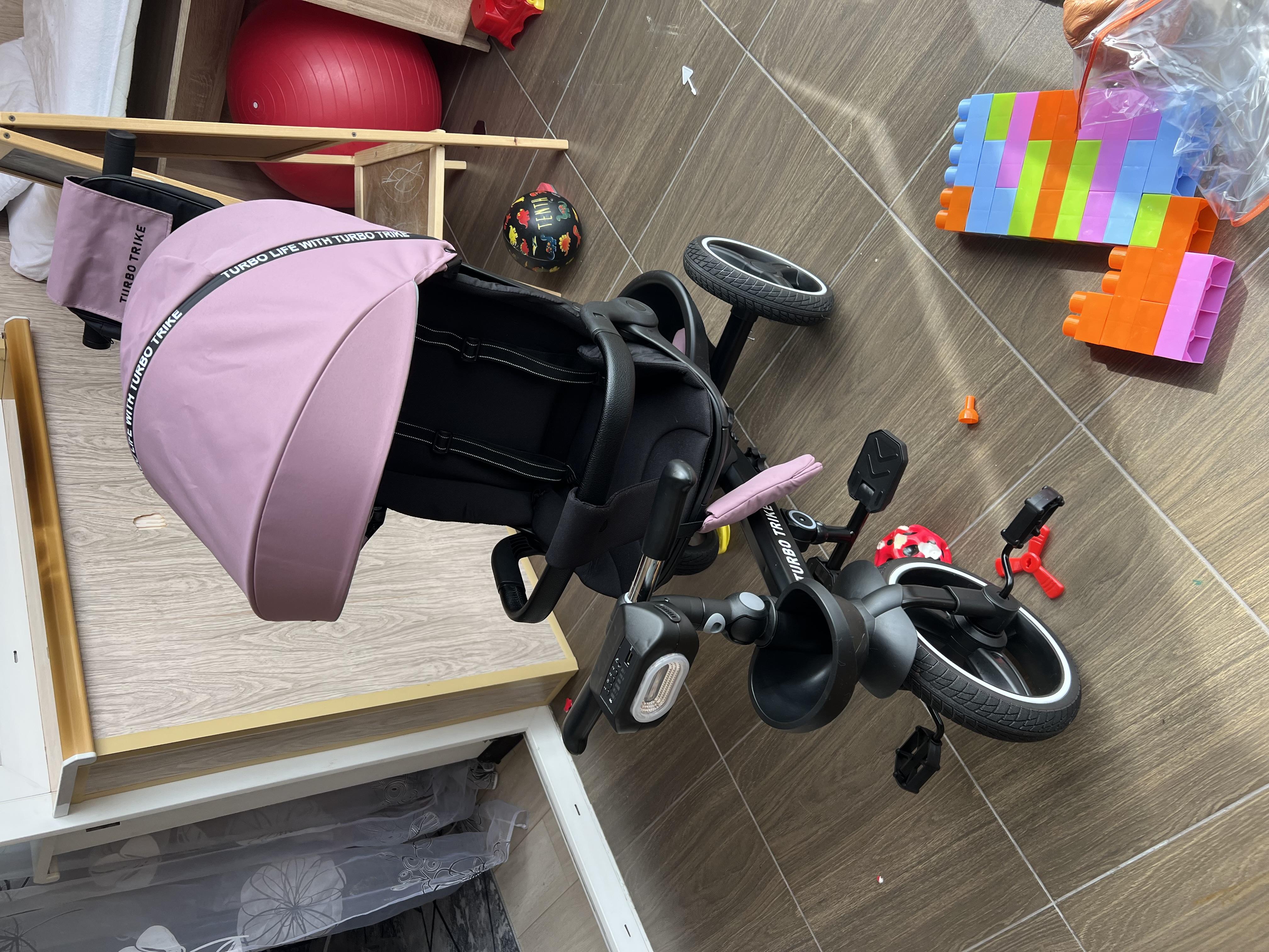 Велосипед детский 3-х колесный Turbo Trike MT 1002-6 от 1,5 до 3 лет поворотное сиденье Розовый (24604077) в реальных условиях использования от пользователя Катерина.