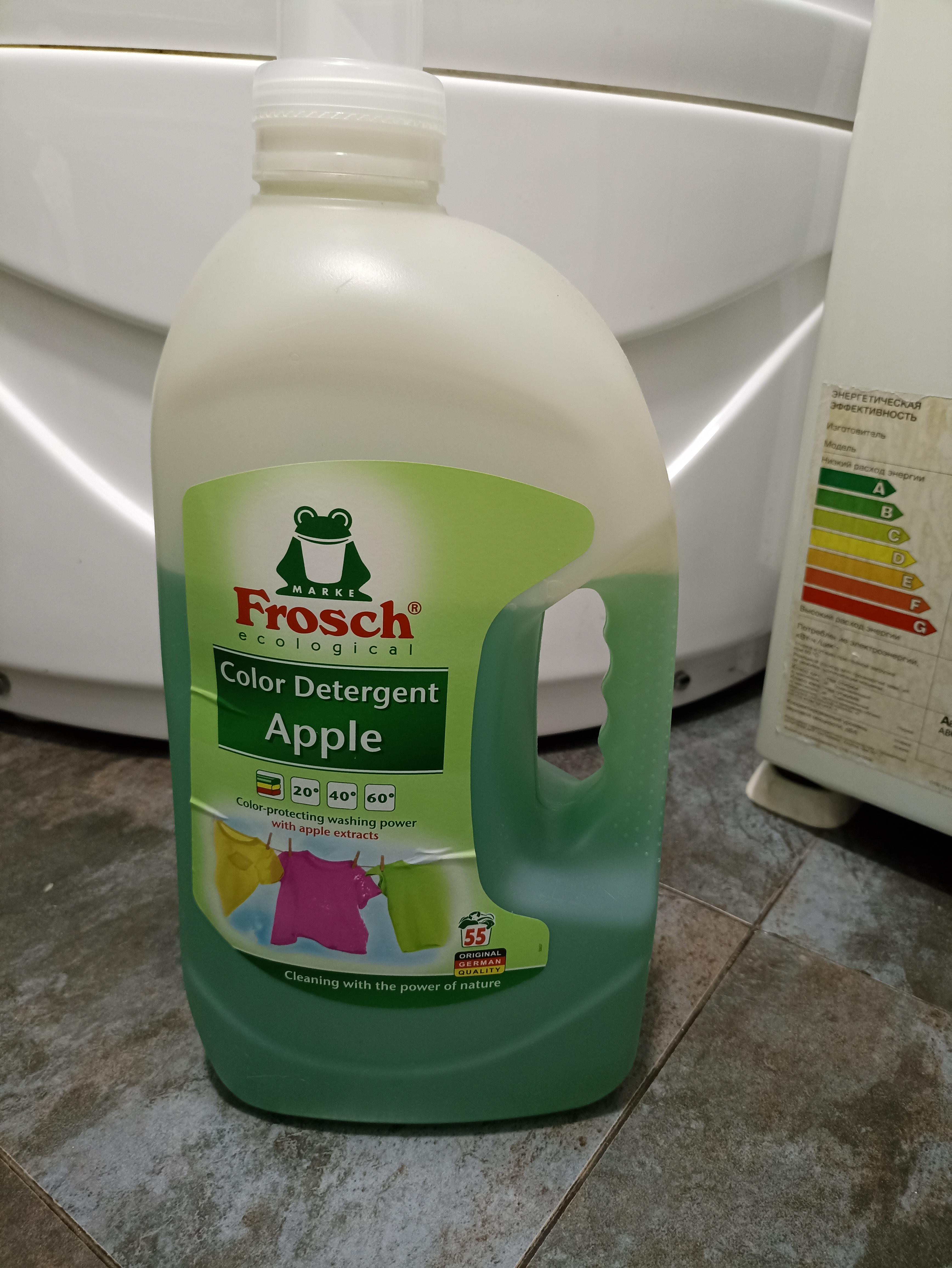 Гель для машинного прання Frosch Яблуко 5 л у реальних умовах використання від користувача Галина.