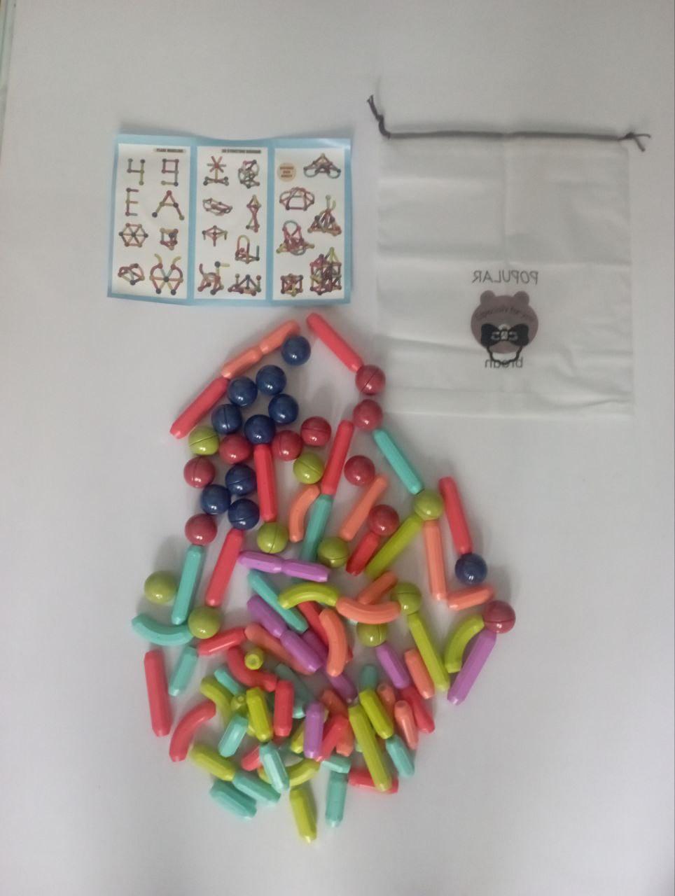 Конструктор детский 3D магнитный Magnetic Sticks из 100 цветных деталей для развития ребенка (15410275) в реальных условиях использования от пользователя Поприч Христина.
