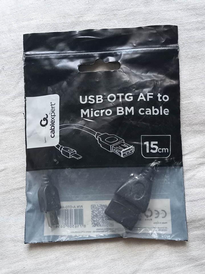 Кабель Cablexpert 0,15 м черный (A-OTG-AFBM-03) OTG USB2.0, A-мама/miсro B-папа в реальных условиях использования от пользователя Богдан.